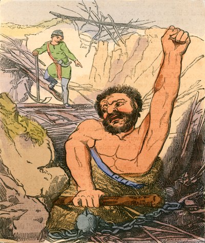 Jack dræber Giant Cormoran af Henry James Townsend