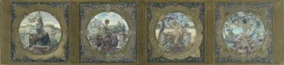Skitse til Galerie Lobau på Hôtel de Ville i Paris: Les chants : Chants patriotiques, i 1890 (olie på lærred) af Henry Jean Louis Boureau