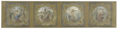 Skitse til Lobau-galleriet på rådhuset i Paris: Les Arts af Henry Jean Louis Boureau