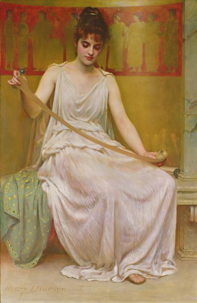 Neaera læser et brev fra Catullus, ca. 1894 af Henry John Hudson