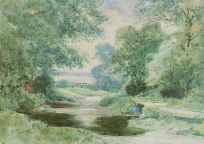 En Ford, ca. 1910 (akvarel på papir) af Henry John Sylvester Stannard