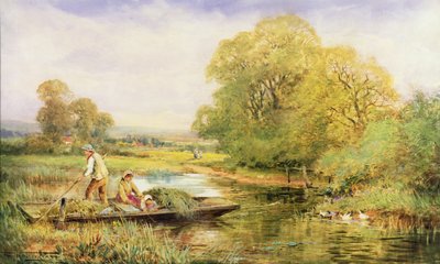 Færge på Avon (akvarel) af Henry John Sylvester Stannard