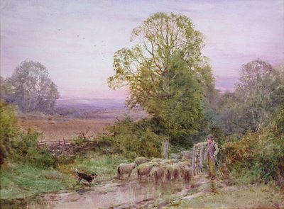 At hyrde fårene (akvarel) af Henry John Sylvester Stannard