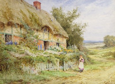 The Pet Rabbit (olie på lærred) af Henry John Sylvester Stannard