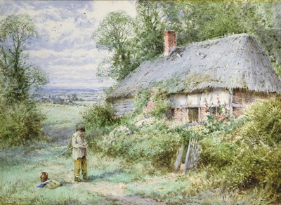 Hyrdedrengens hjem (akvarel) af Henry John Sylvester Stannard