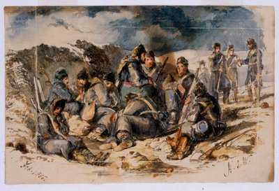 Nattescene, Sevastopol, 1855 af Henry John Wilkinson