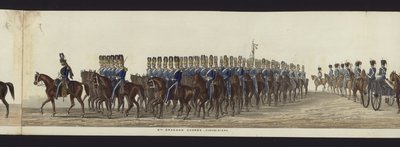 Del af panoramaudsigt over hele begravelsesoptoget af Arthur, hertug af Wellington (farvet akvatint) af Henry Jr and Sala Alken