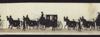 En del af panoramaudsigten over hele begravelsesoptoget af Arthur, hertug af Wellington (farvet akvatint) af Henry Jr and Sala George Augustus Alken