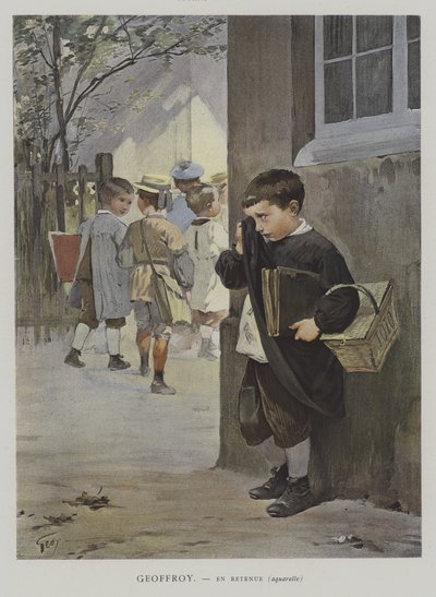 I retention (farve litho) af Henry Jules Jean (after) Geoffroy