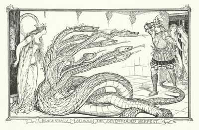 Bensurdatu angriber den syvhovedede slange (gravering) af Henry Justice Ford