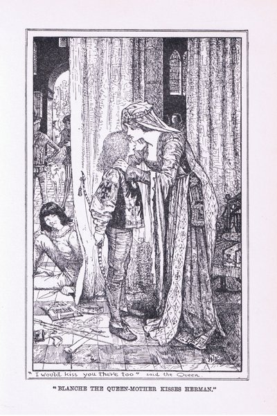 Dronningemoderen Blanche kysser Herman, 1912 af Henry Justice Ford