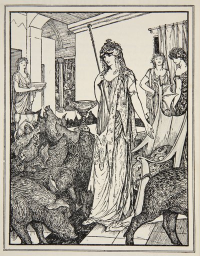 Circe sender svinet (The Companions of Ulysses) til Styes, frontispice fra 