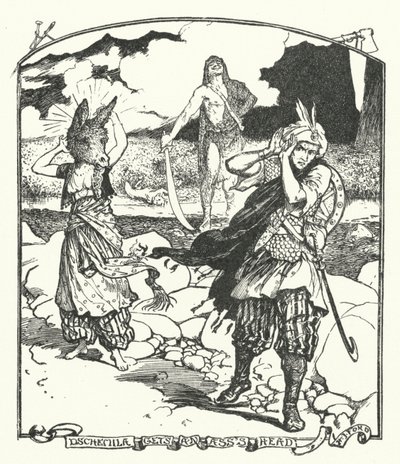 Dschemila får et røvhoved (gravering) af Henry Justice Ford