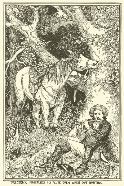 Frederick øver på sin fløjte, selv når han er på jagt af Henry Justice Ford