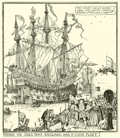 Henrik VIII ser, at England har en god flåde af Henry Justice Ford