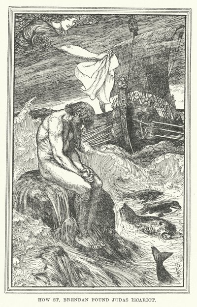 Hvordan Sankt Brendan fandt Judas Iskariot (litho) af Henry Justice Ford