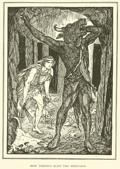 Hvordan Theseus dræbte Minotaurus af Henry Justice Ford