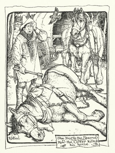 Hvordan Carter dræbte sin hest (gravering) af Henry Justice Ford