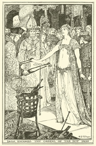 Inga udholder det varme jerns prøvelse (gravering) af Henry Justice Ford