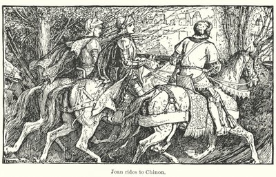 Joan kører til Chinon (litografi) af Henry Justice Ford