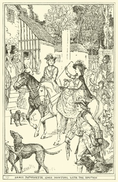 Marie Antoinette går på jagt med Dauphinen af Henry Justice Ford