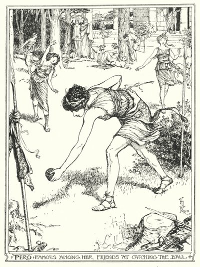 Men er berømt blandt sine venner for at fange bolden (litho) af Henry Justice Ford
