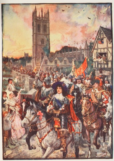 Prins Rupert i Oxford, går i kamp, illustration fra 
