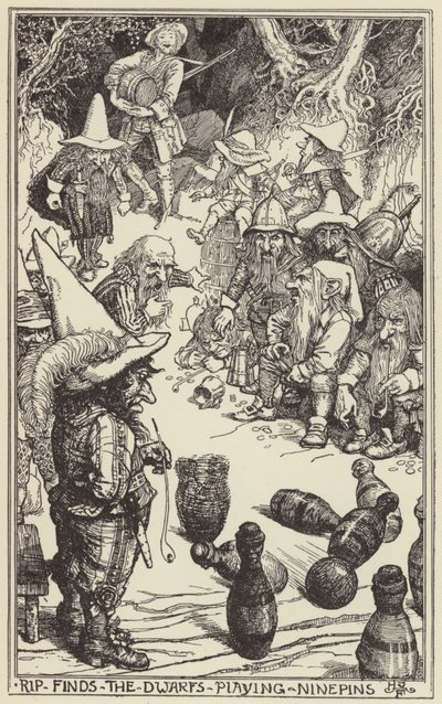Rip finder dværgene, der spiller keglebillard af Henry Justice Ford