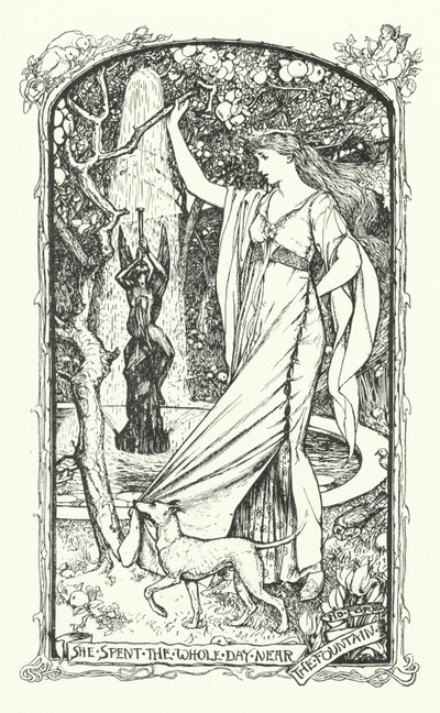 Hun tilbragte hele dagen nær springvandet (gravering) af Henry Justice Ford
