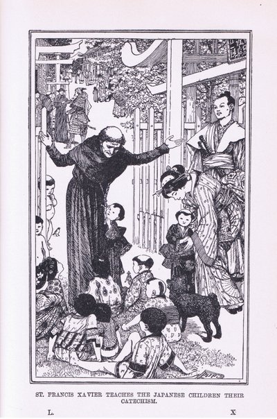 St. Francis Xavier underviser de japanske børn i deres katekes, 1912 af Henry Justice Ford