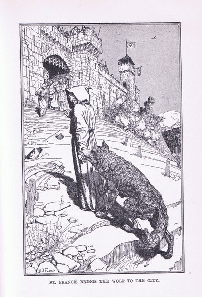 St Francis bringer ulven til byen, 1912 af Henry Justice Ford