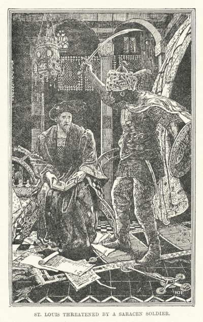 St Louis truet af en saracensk soldat (litho) af Henry Justice Ford