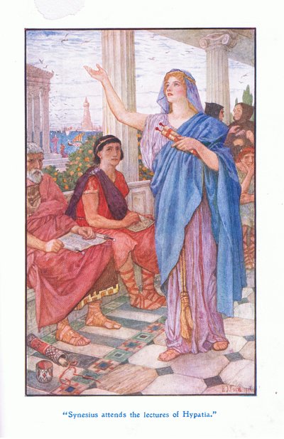 Synesius overværer Hypatias forelæsninger, 1912 af Henry Justice Ford