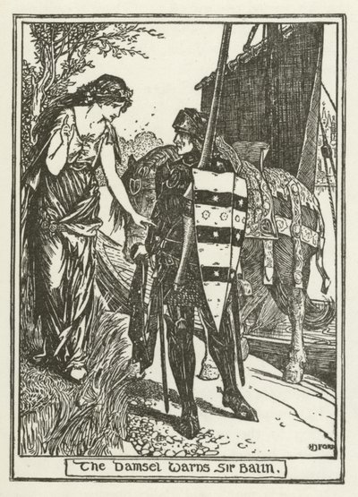 Jomfruen advarer Sir Balin af Henry Justice Ford