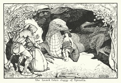 Øglen tager ansvaret for Renzolla (gravering) af Henry Justice Ford