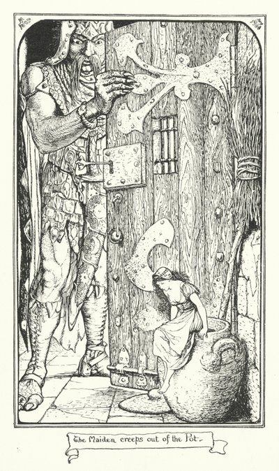 Jomfruen kravler ud af gryden (gravering) af Henry Justice Ford