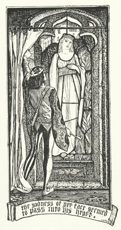 Tristheden i hendes ansigt syntes at gå ind i hans hjerte (gravering) af Henry Justice Ford