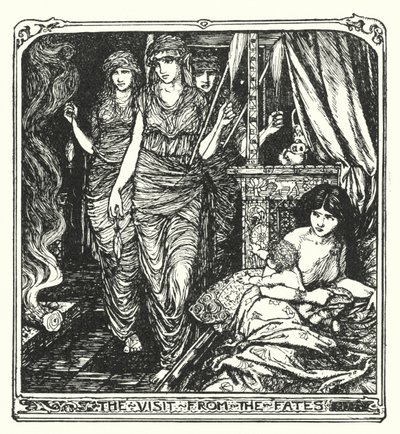 Besøget fra skæbnerne (litho) af Henry Justice Ford