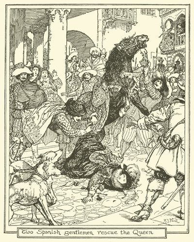 To spanske herrer redder dronningen af Henry Justice Ford