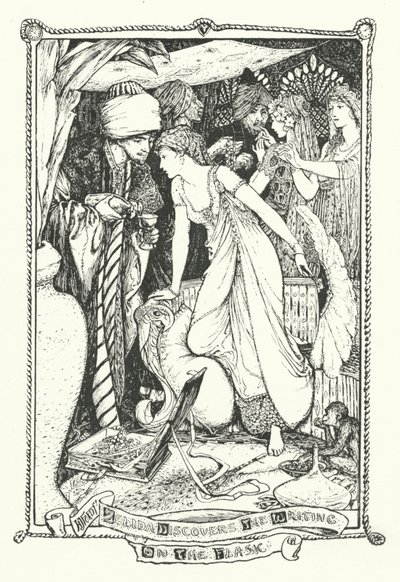Zelida opdager skriften på kolben (gravering) af Henry Justice Ford
