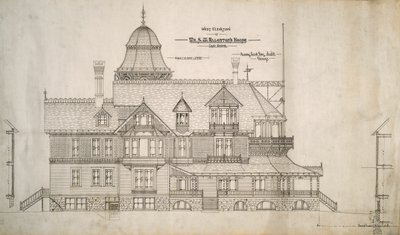 Hus for hr. S.W. Allerton, Lake Geneva, Wisconsin: West Elevation af Henry Lord Gay