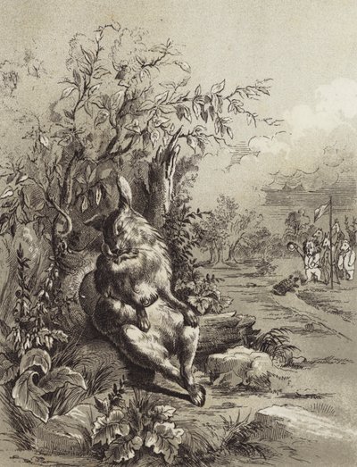 Æsops fabler: Haren og skildpadden (litho) af Henry Louis Stephens