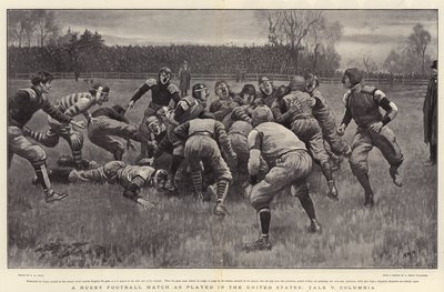 En Rugby fodboldkamp som spillet i USA, Yale v Columbia af Henry Marriott Paget