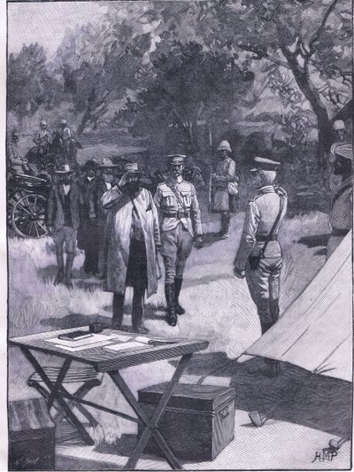 Cronjes overgivelse, illustration fra Cassells History of England, 1900-tallet af Henry Marriott Paget