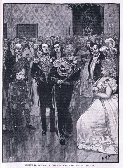 George IV holder en dige i Holyrood Palace 1822 af Henry Marriott Paget