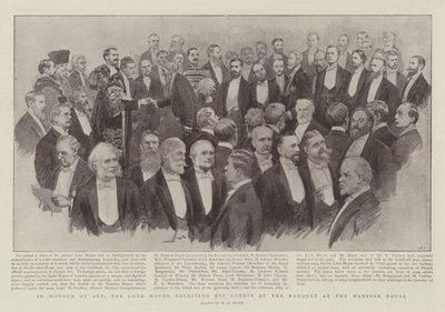 Til ære for kunsten, overborgmesteren, der modtager sine gæster ved banketten i palæet af Henry Marriott Paget