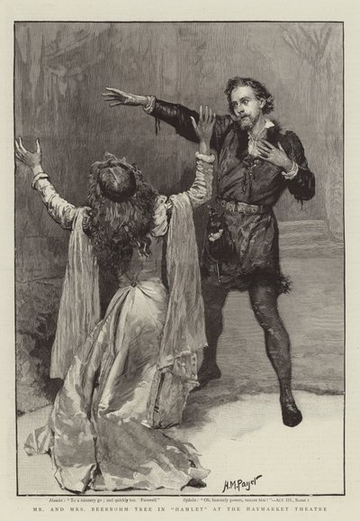 Mr og Mrs Beerbohm Tree i Hamlet på Haymarket Theatre af Henry Marriott Paget