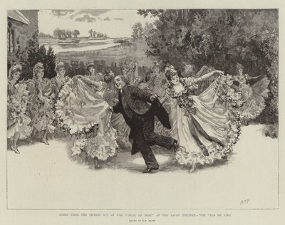 Scene fra anden akt af Vicar of Bray på Savoy Theatre, Pas de Cinq af Henry Marriott Paget