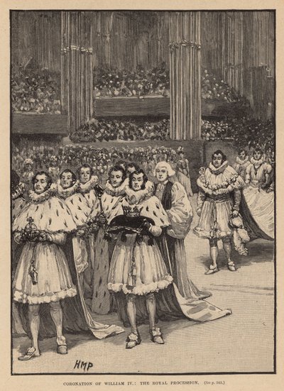 Kroningen af kong Vilhelm IV: Den kongelige procession (gravering) af Henry Marriott Paget