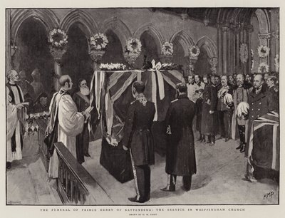Begravelsen af prins Henrik af Battenberg, gudstjenesten i Whippingham Church af Henry Marriott Paget